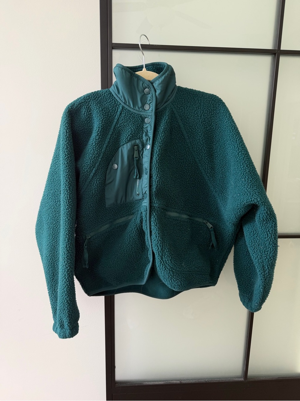 FP Movement by Free People Teal Sherpa Fleece Jacket
